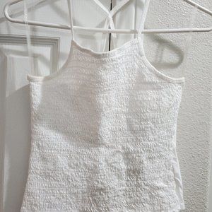 White pleated tank top